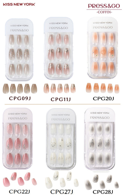 KISS NEW YORK キス ニューヨーク　Press＆Go プレス＆ゴー　COFFIN コフィン　ネイルチップ